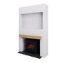 Self Build Media Wall with Electric Log Burner-Style Smart Stove with Oak Beam - AmberGlo