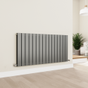 A2/AHD16-600-DGCF GRADE A2 - Eco Eleganza Anthracite Horizontal Flat Designer Aluminium Radiator 600x1200mm Double Panel 4890 BTU