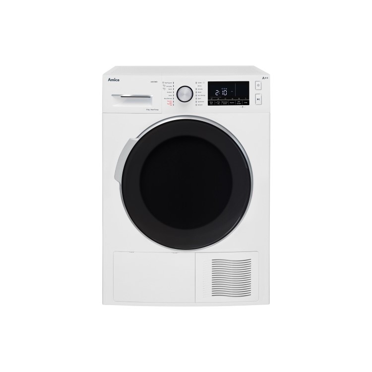 Amica AHD8WH 8kg Freestanding Heat Pump Condenser Tumble Dryer - White
