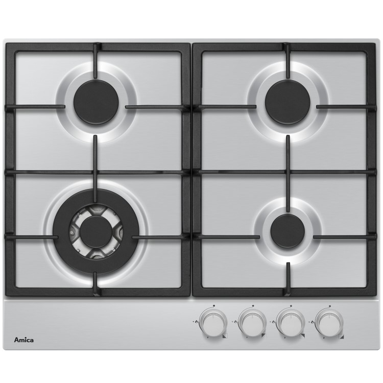 Amica AHG6200SS 60cm 4 Burner Gas Hob - Stainless Steel