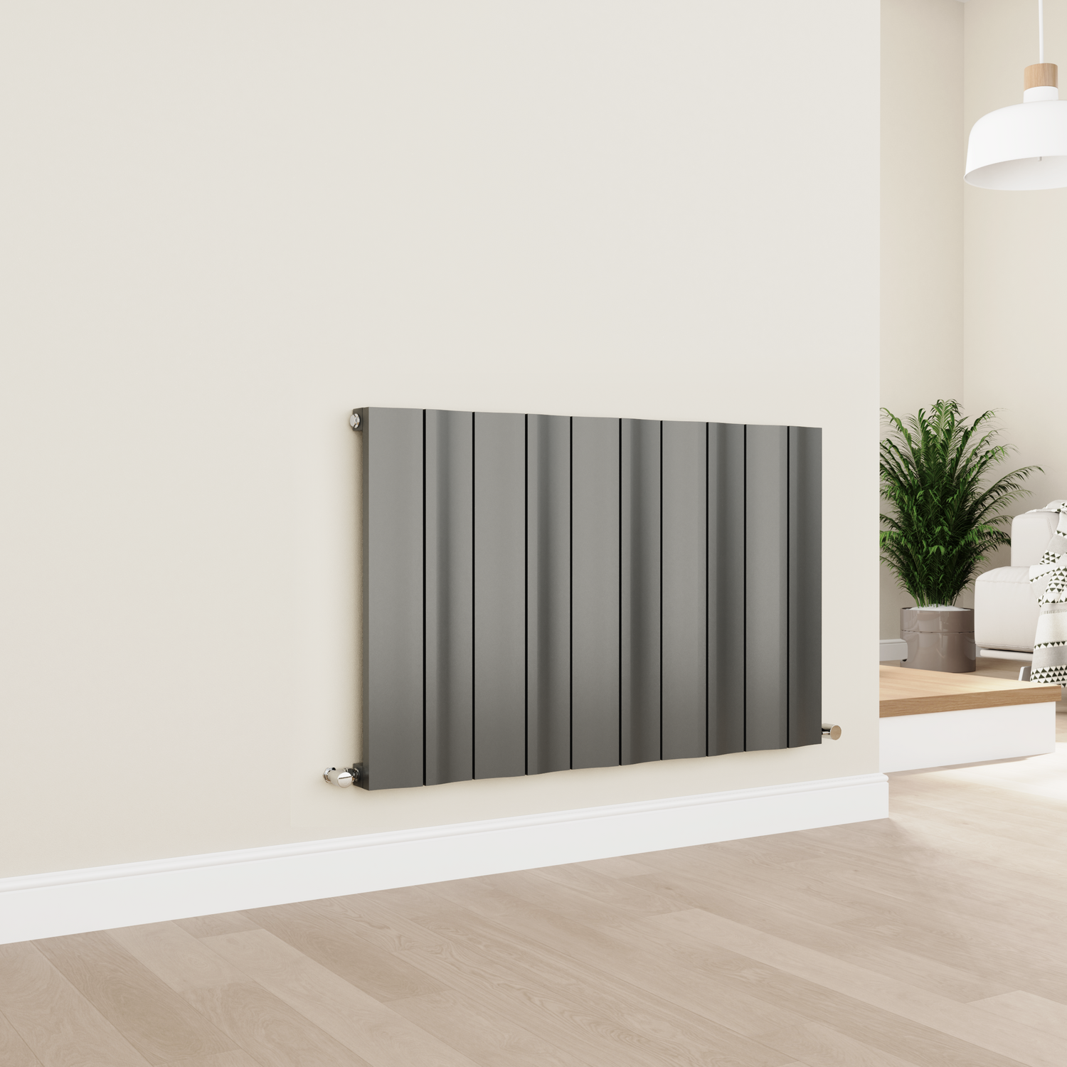 Horizontal Wave Designer Aluminium Radiator 600x945mm Single Panel 3055 BTU