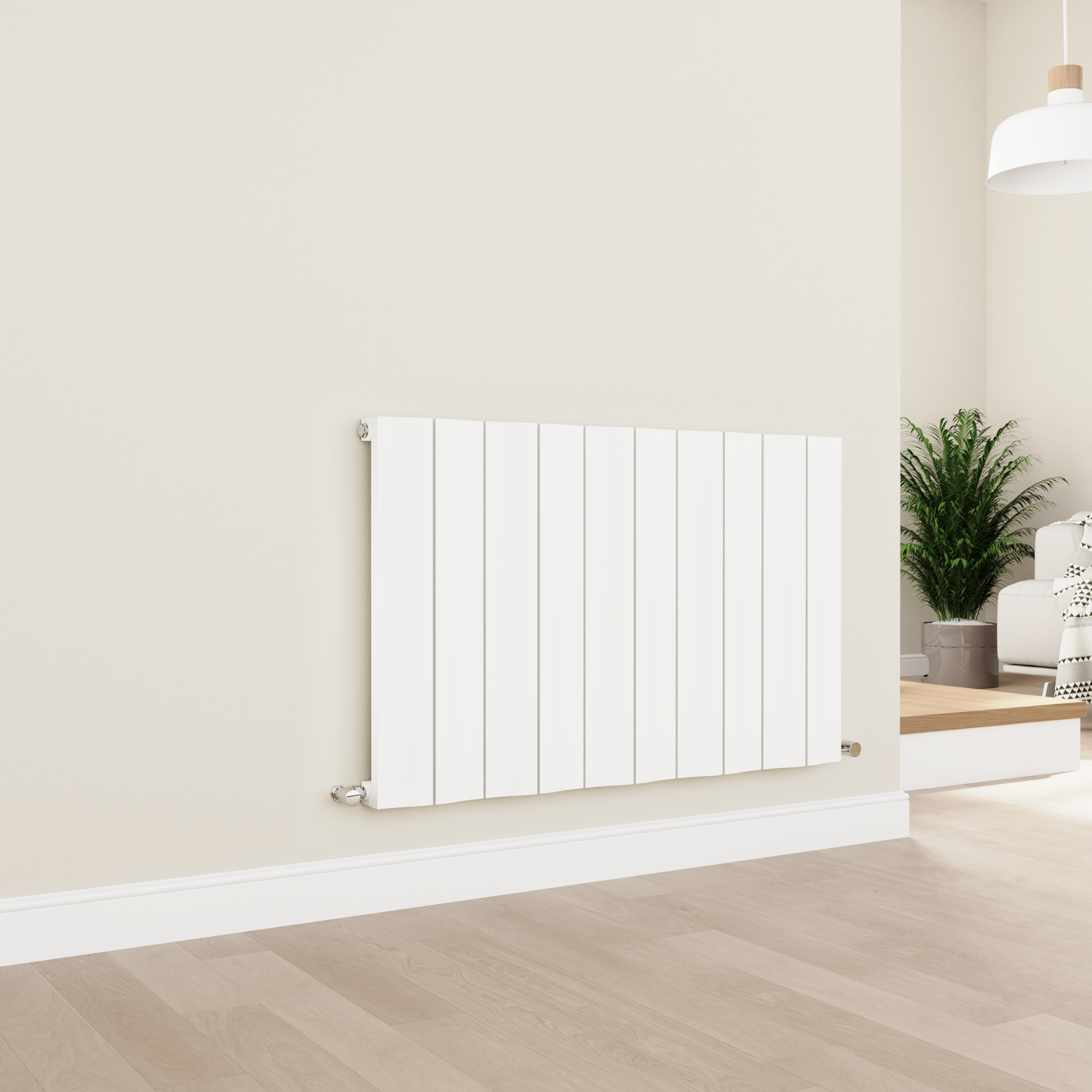Horizontal Wave Designer Aluminium Radiator 600x945mm Single Panel 3055 BTU