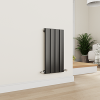 Eco Eleganza Midnight Black Horizontal Flat Designer Aluminium Radiator 600x300mm Single Panel 921 BTU Eco Eleganza Midnight Black Horizontal Flat Designer Aluminium Radiator 600x300mm Single Panel 921 BTU