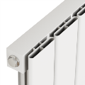Eco Eleganza White Horizontal Flat Designer Aluminium Radiator 600x300mm Single Panel 921 BTU
