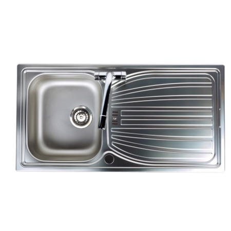 GRADE A2 - Astracast AI0951SVL Alto Single Bowl Reversible Drainer Linen Stainless Steel Sink Only