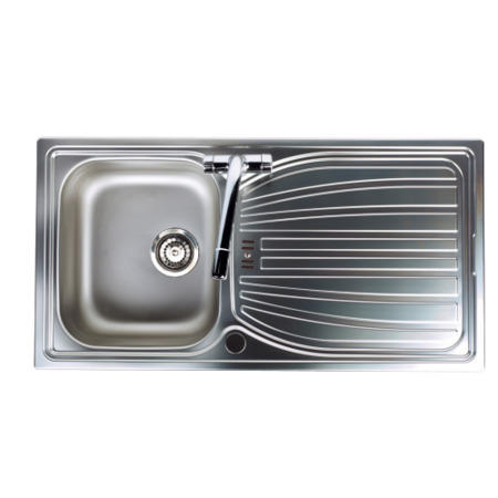 Astracast AO10XBHOMESK Alto Single Bowl Reversible Drainer Satin Stainless Steel Sink