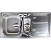 Astracast AI0951HV Alto 1.5 Bowl Reversible Drainer Satin Polish Stainless Steel Sink Only