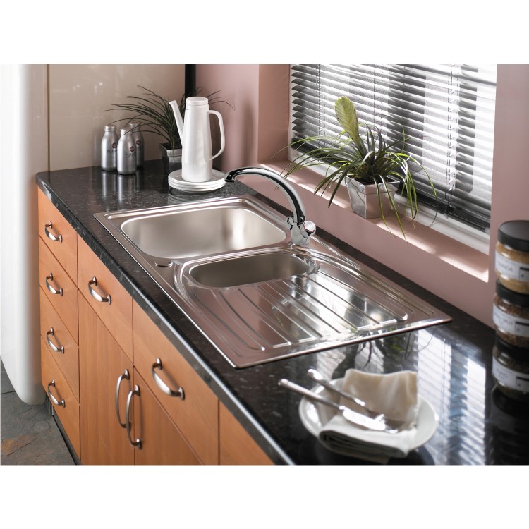 Astracast AI0951HV Alto 1.5 Bowl Reversible Drainer Satin Polish Stainless Steel Sink Only