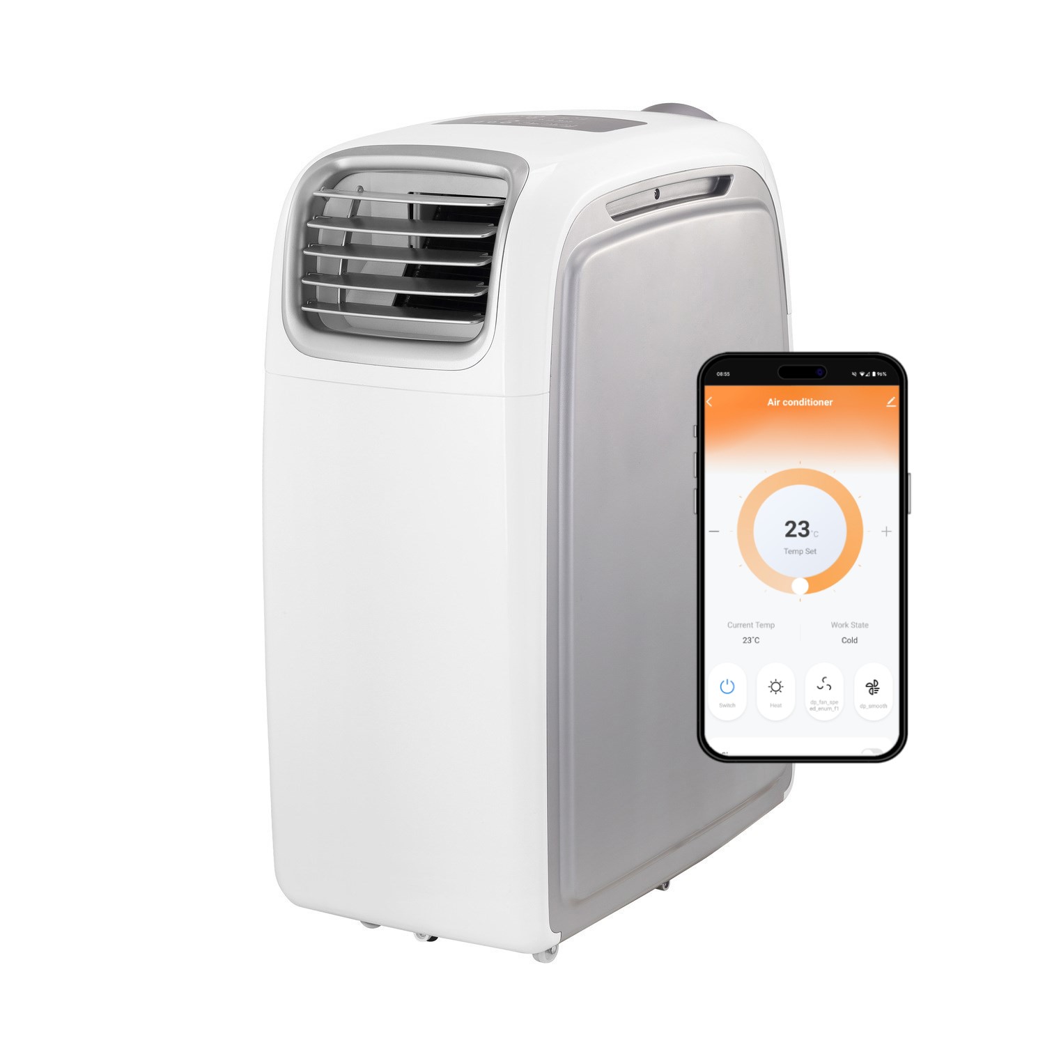 Refurbished electriQ AirFlex 14000 BTU 4kW SMART WIFI App Alexa Portable Air Conditioner with Heat P