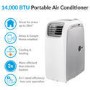 GRADE A2 - AirFlex 14000 BTU 4kW SMART WIFI App Alexa  Portable  Air Conditioner with Heat Pump for Rooms up to 38 sqm 