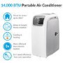 GRADE A3 - AirFlex 14000 BTU 4kW SMART WIFI App Alexa  Portable  Air Conditioner with Heat Pump for Rooms up to 38 sqm 