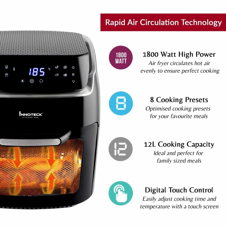 Innoteck 12L Digital Air Fryer - Black