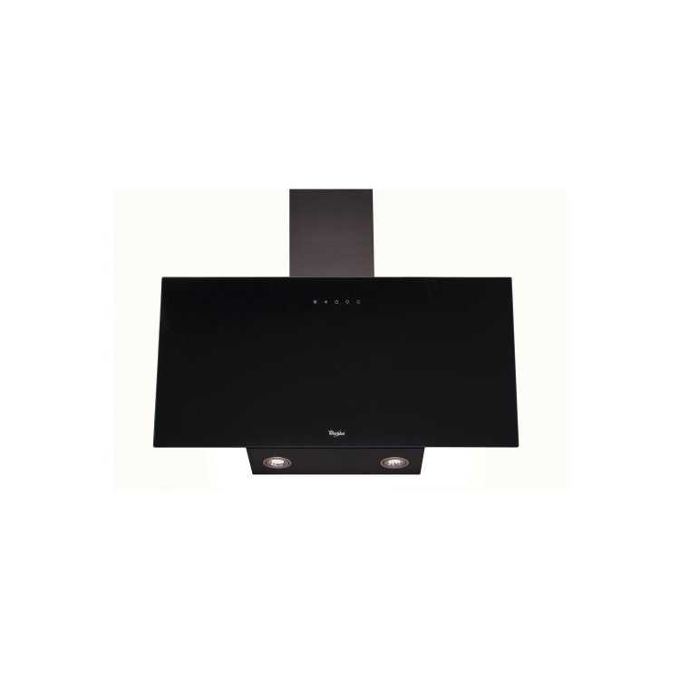 Whirlpool AKR039GBL 80cm Touch Control Angled Cooker Hood - Black Glass
