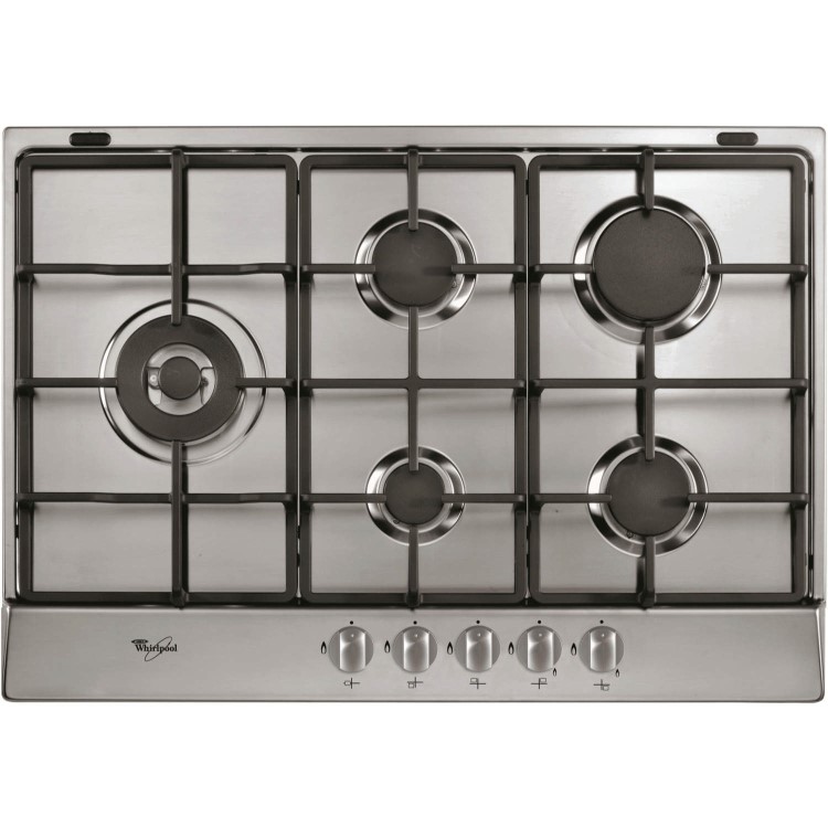 GRADE A1 - Whirlpool AKR317IX 70cm Five Burner Gas Hob Stainless Steel