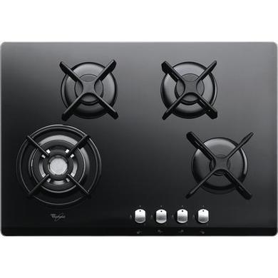 Whirlpool Origami 77cm Gas-on-Glass Four Burner Gas Hob - Black