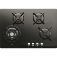GRADE A1 - Whirlpool AKT466NB Origami Black Four Burner 75cm Gas-on-glass Hob