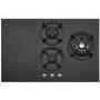 Whirlpool AKT477IX 77cm Gas and Induction Dual Fuel Hob in Black Glass with Stainless Steel Frame