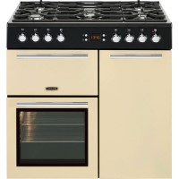 GRADE A2 - Leisure AL90F230C 90cm Dual Fuel Range Cooker With Cook Clean Liners - Cream