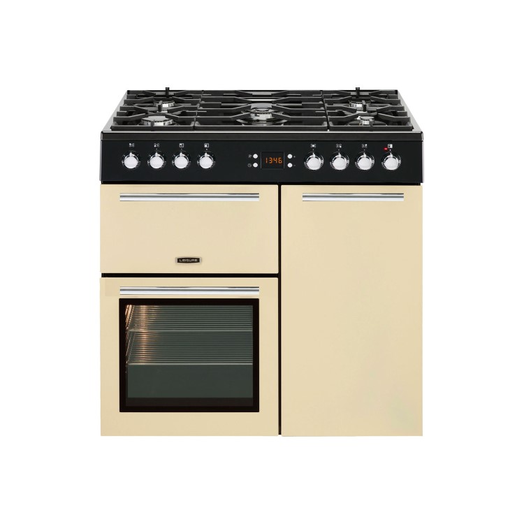 GRADE A2 - Leisure AL90F230C 90cm Dual Fuel Range Cooker With Cook Clean Liners - Cream