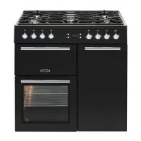 GRADE A2 - Leisure AL90F230K 90cm Dual Fuel Range Cooker With Cook Clean Liners - Black