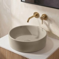 Matt Beige Round Countertop Basin 388mm - Alaska