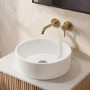 Matt White Round Countertop Basin 388mm - Alaska