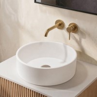 Matt White Round Countertop Basin 388mm - Alaska