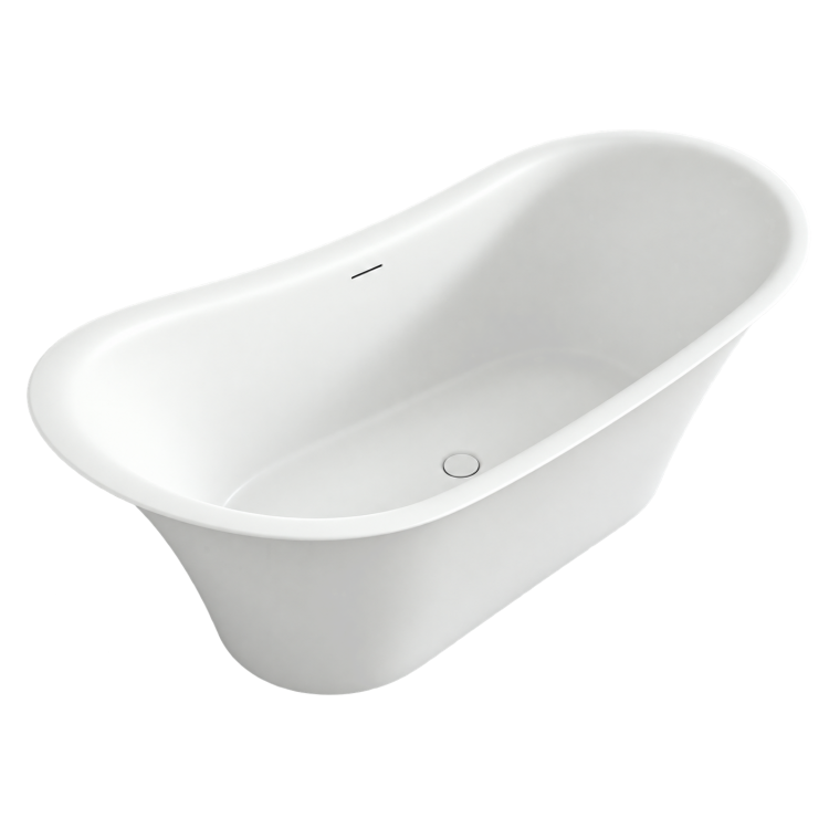 Matt White Freestanding Double Ended Bath 1600 x 790mm - Alba