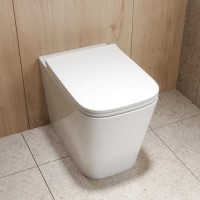 GRADE A1 - Back to Wall Rimless Toilet with Soft Close Seat - Albi