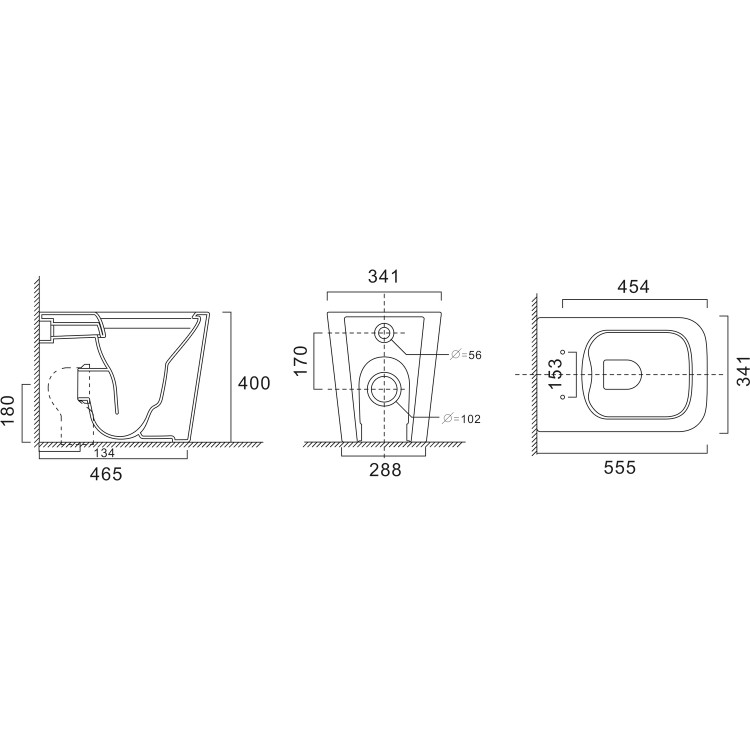 GRADE A1 - Back to Wall Rimless Toilet with Soft Close Seat - Albi