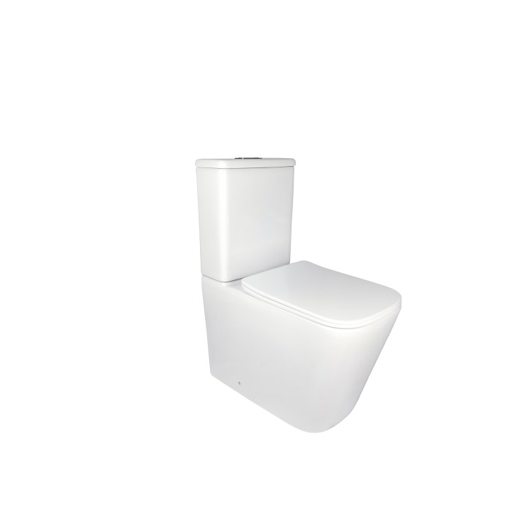 White Square Soft Close Toilet Seat with Quick Release - Albi
