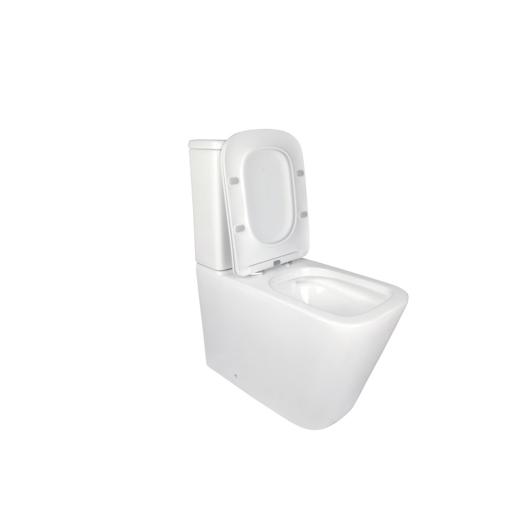 White Square Soft Close Toilet Seat with Quick Release - Albi