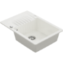 Single Bowl White Inset Granite Composite Compact Kitchen Sink with Reversible Drainer - Enza Alice