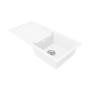 Large 1 Bowl White Inset Granite Composite Kitchen Sink with Reversible Drainer - Enza Alice