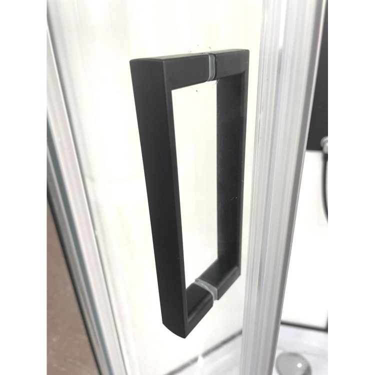 Black 900x900mm Hydro Shower Cabin Quadrant with Shower Tray & 2 Outlet Thermostatic Mixer Shower System - Vidalux