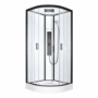 Black 900x900mm Hydro Shower Cabin Quadrant with Shower Tray & 2 Outlet Thermostatic Mixer Shower System - Vidalux