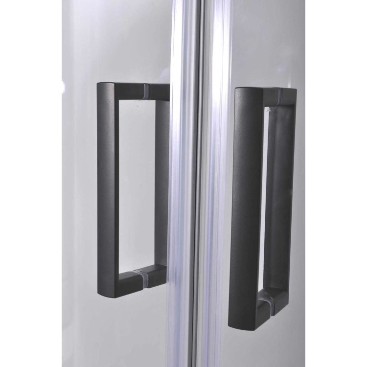 Black 900x900mm Hydro Shower Cabin Quadrant with Shower Tray & 2 Outlet Thermostatic Mixer Shower System - Vidalux