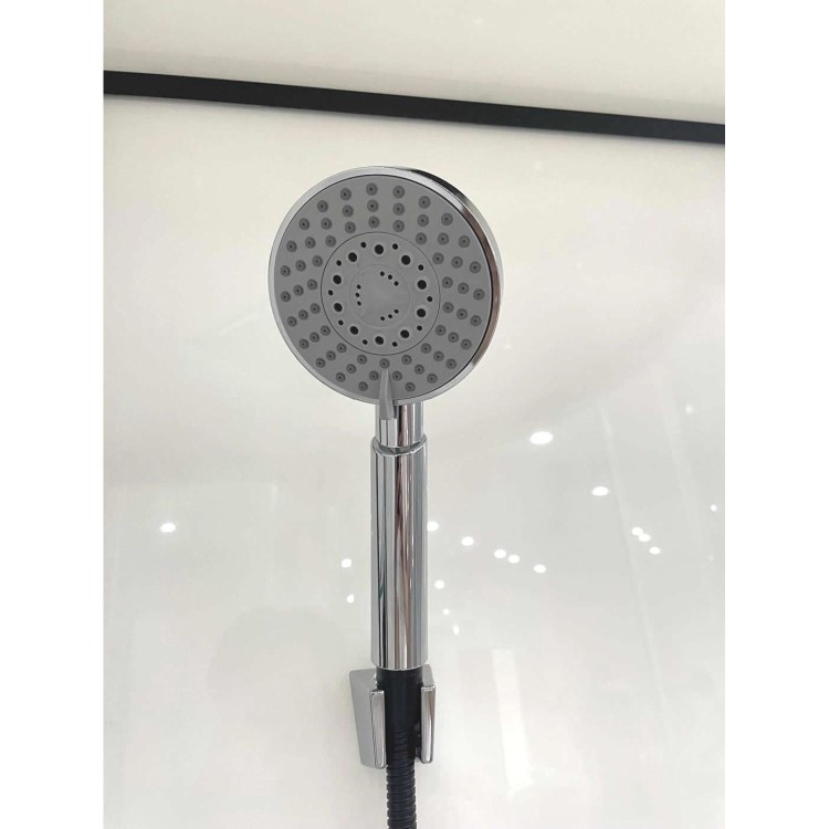 Black 900x900mm Hydro Shower Cabin Quadrant with Shower Tray & 2 Outlet Thermostatic Mixer Shower System - Vidalux