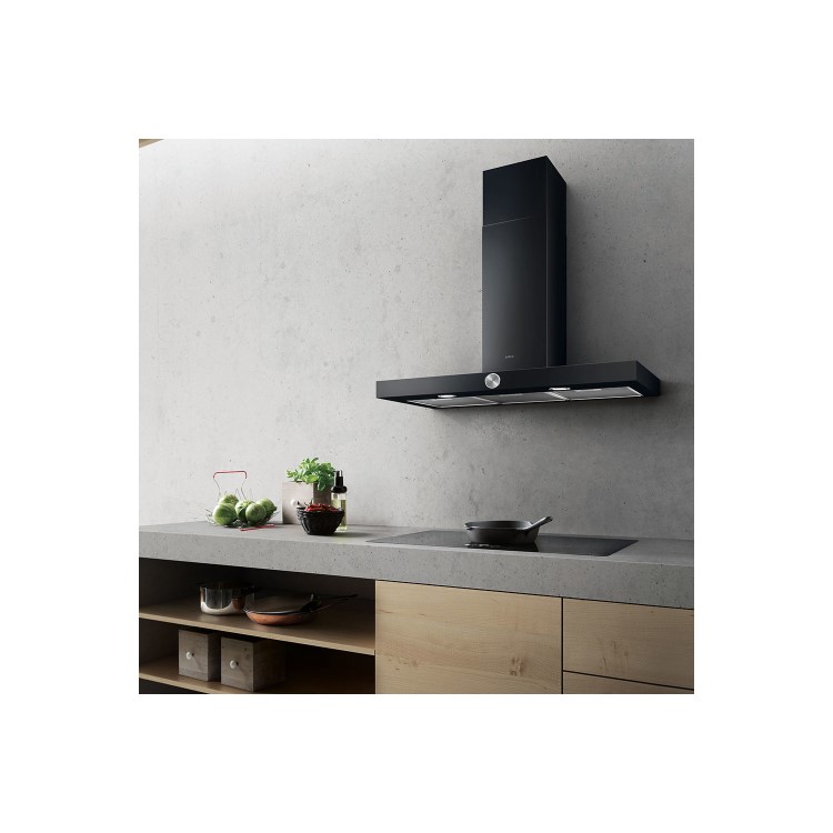 GRADE A2 - Elica ALPHA-90-BLK Alpha Black 90cm Chimney Cooker Hood