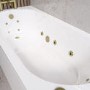 Single Ended Whirlpool Spa Bath with 14 Brushed Brass Whirlpool Jets 1700 x 750mm - Alton