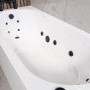 Single Ended Whirlpool Spa Bath with 14 Matt Black Whirlpool Jets 1700 x 750mm - Alton