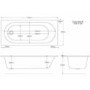 Single Ended Whirlpool Spa Bath with 6 Brushed Brass Whirlpool Jets 1700 x 750mm - Alton