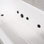 Single Ended Whirlpool Spa Bath with 6 Matt Black Whirlpool Jets 1700 x 750mm - Alton