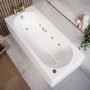 Single Ended Whirlpool Spa Bath with 8 Brushed Brass Whirlpool Jets 1700 x 750mm - Alton