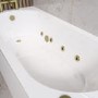 Single Ended Whirlpool Spa Bath with 8 Brushed Brass Whirlpool Jets 1700 x 750mm - Alton