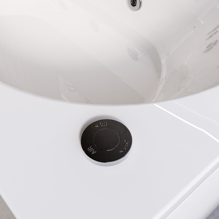 Single Ended Whirlpool Spa Bath with 8 Chrome Whirlpool Jets 1700 x 750mm - Alton