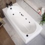 Single Ended Whirlpool Spa Bath with 8 Matt Black Whirlpool Jets 1700 x 750mm - Alton