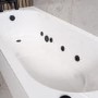 Single Ended Whirlpool Spa Bath with 8 Matt Black Whirlpool Jets 1700 x 750mm - Alton