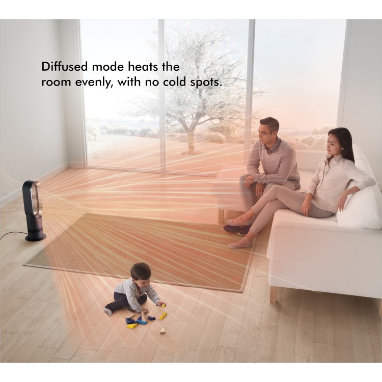 GRADE A2 - Dyson AM09 Hot and Cool Fan - White and Nickel Newest Model TurboJet with 2 year warranty