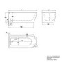 Matt Black Freestanding Single Ended Left Hand Corner Bath 1650 x 800mm - Amaro